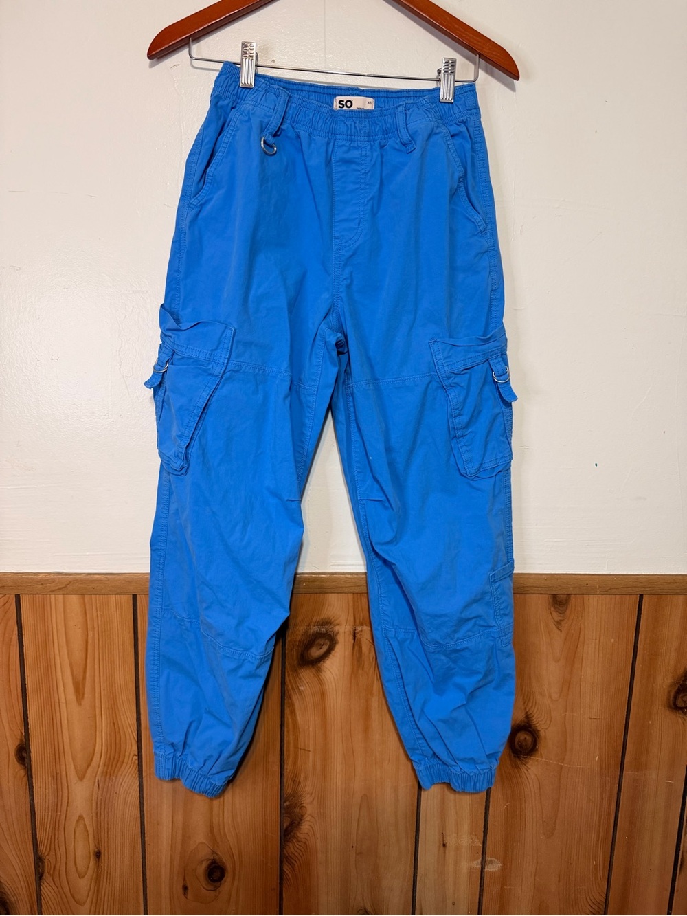 SO Bright Blue Cargo Jogger Track Pants